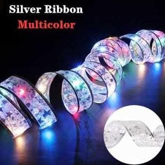 Lampu Pita LED Hiasan Pohon Natal Panjang 5 Meter Motif Renda