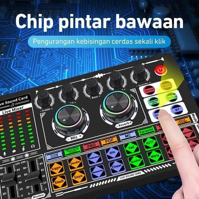 F999 Live Sound Card Live Mixer Periferal Komputer Untuk Audio Kartu Suara Karaoke Langsung HP PC Ma
