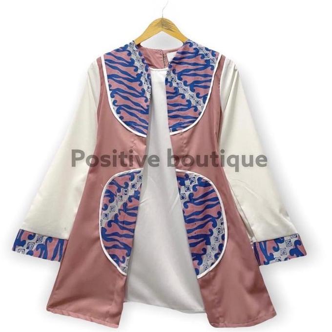 Blus batik modern  semi blazer Manda (B 29) Wanita Tangan Panjang Katun Toyobo Nyaman