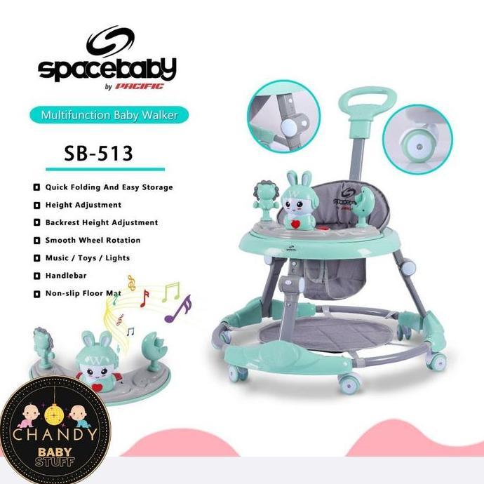 BABY WALKER SPACE BABY SB 513 Biru Roda