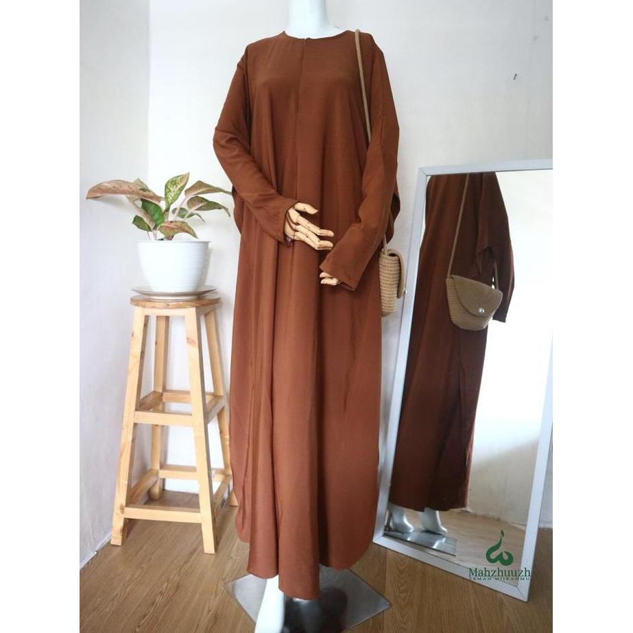 Dress Ageng Nawili abaya  Syari Mahzhuuzh Polos gamis muslim Basic Wanita Hitam Wolfis Remaja Dewasa