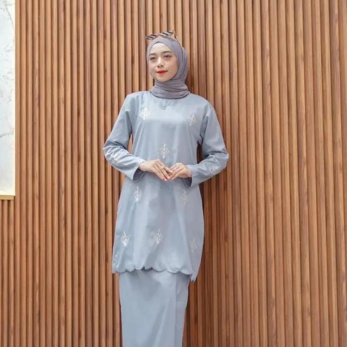 Baju Kurung Melayu Wanita Bordir Bahan Katun Toyobo Terlaris
