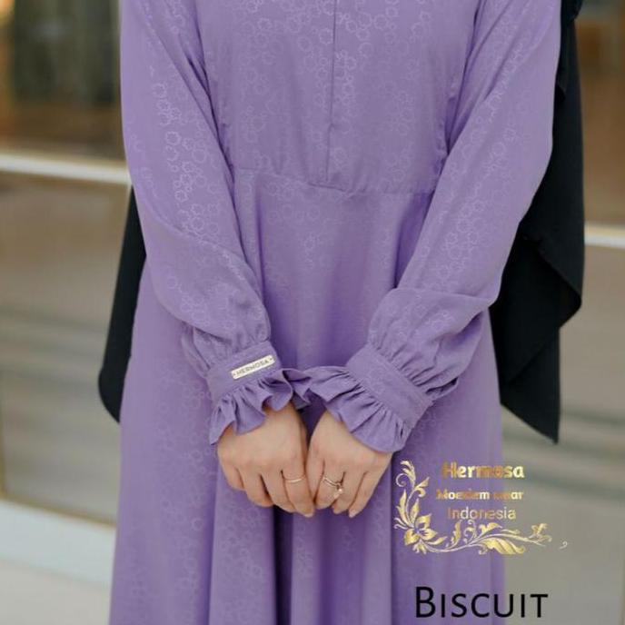 [Gamis hermosa] GAMIS HERMOSA MOTIF GAMIS BISCUIT SEMUA WARNA (hitam, TERACOTA, HIJAU WARDAH, HIJAU 