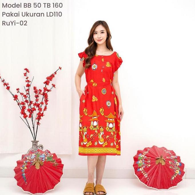 Promo [ Daster Imlek ] LD105-135 Daster Imlek 2026 Motif Rayon Premium Standar Jumbo Bigsize Diskon