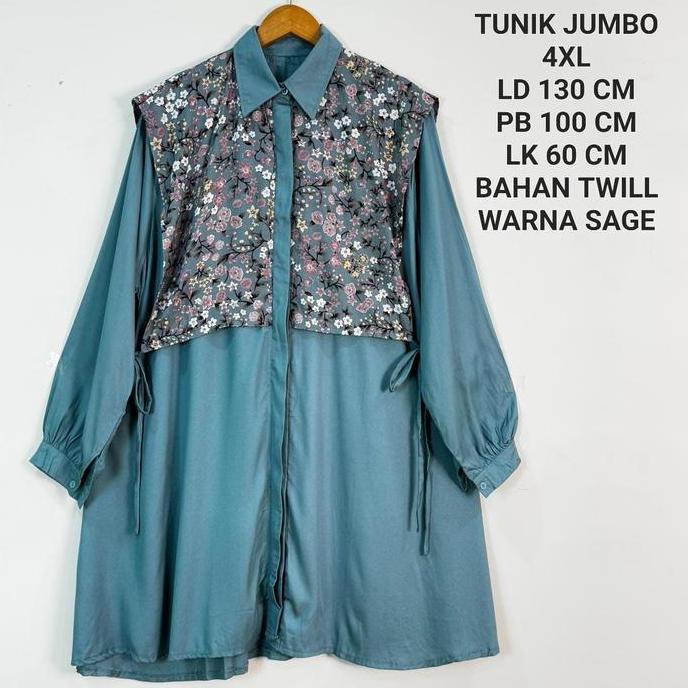 Tunik Jumbo Ld 130 Cm Model Kombinasi Kekinian - Calista Tunik Terlaris