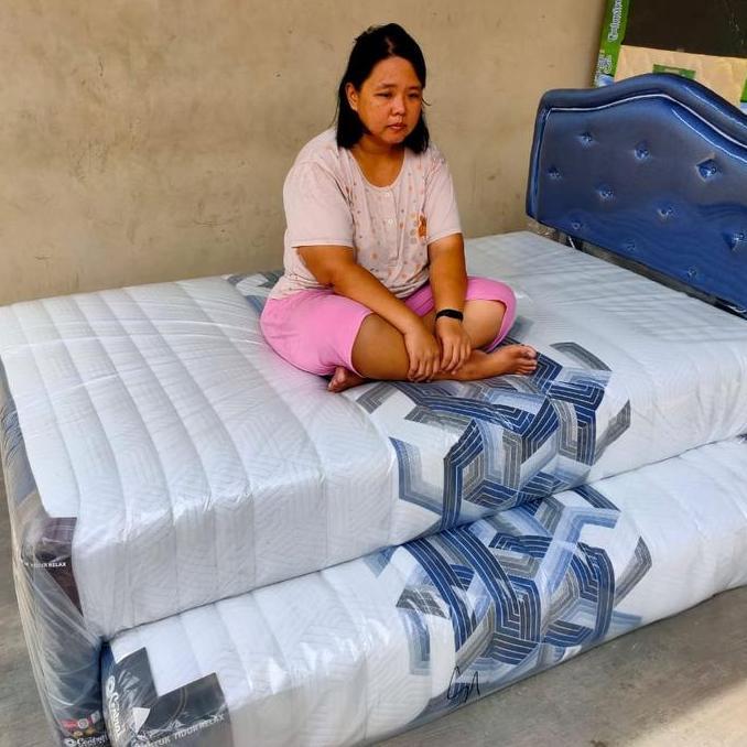 Promo Promo Set kasur Spring bed 2 in 1 Central 120x200 gold White Original Diskon