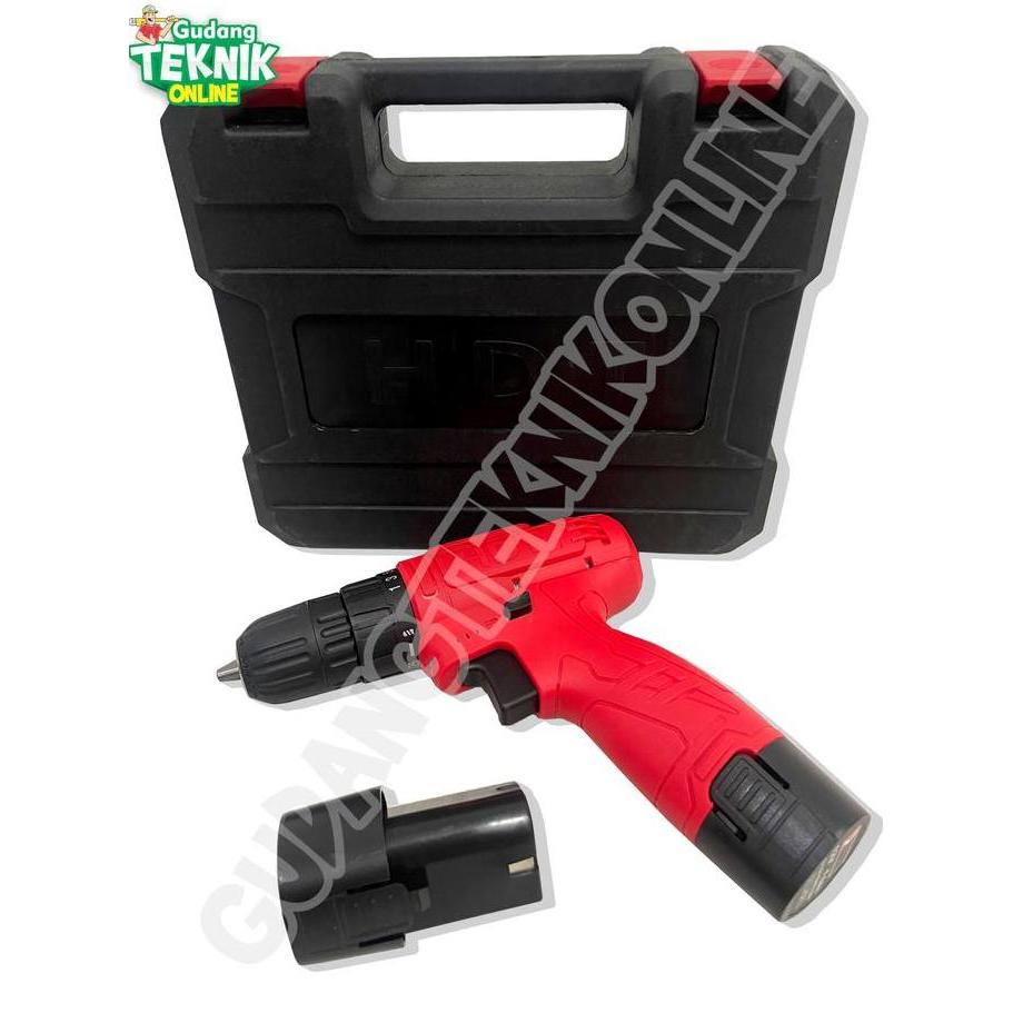 Mesin Bor CORDLESS 10mm HDT CDD405 12V / Mesin Bor Tangan BATTERY BATERAI 10 mm Bor Kayu Besi Cordle