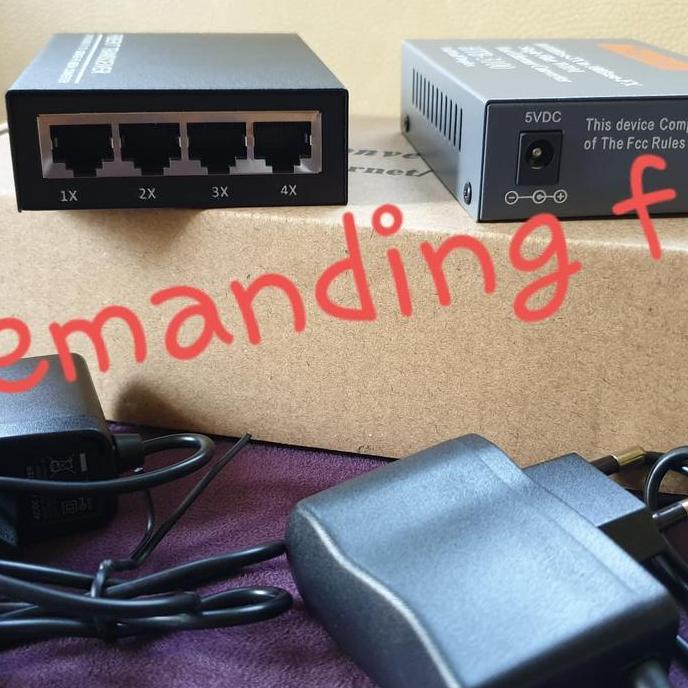 NEW Converter 4 port LAN Fiber transceiver HTB3100 fiber optic