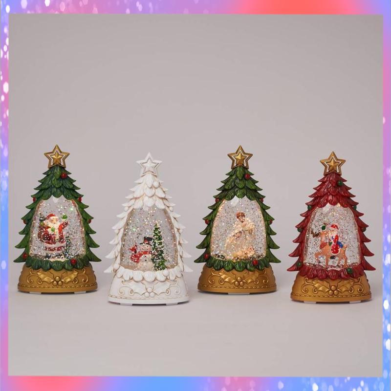 Diskon Pajangan Natal Bola Air Snowglobe Lampu Model Pohon Natal Hijau / Kecil Dekorasi Christmas Ho