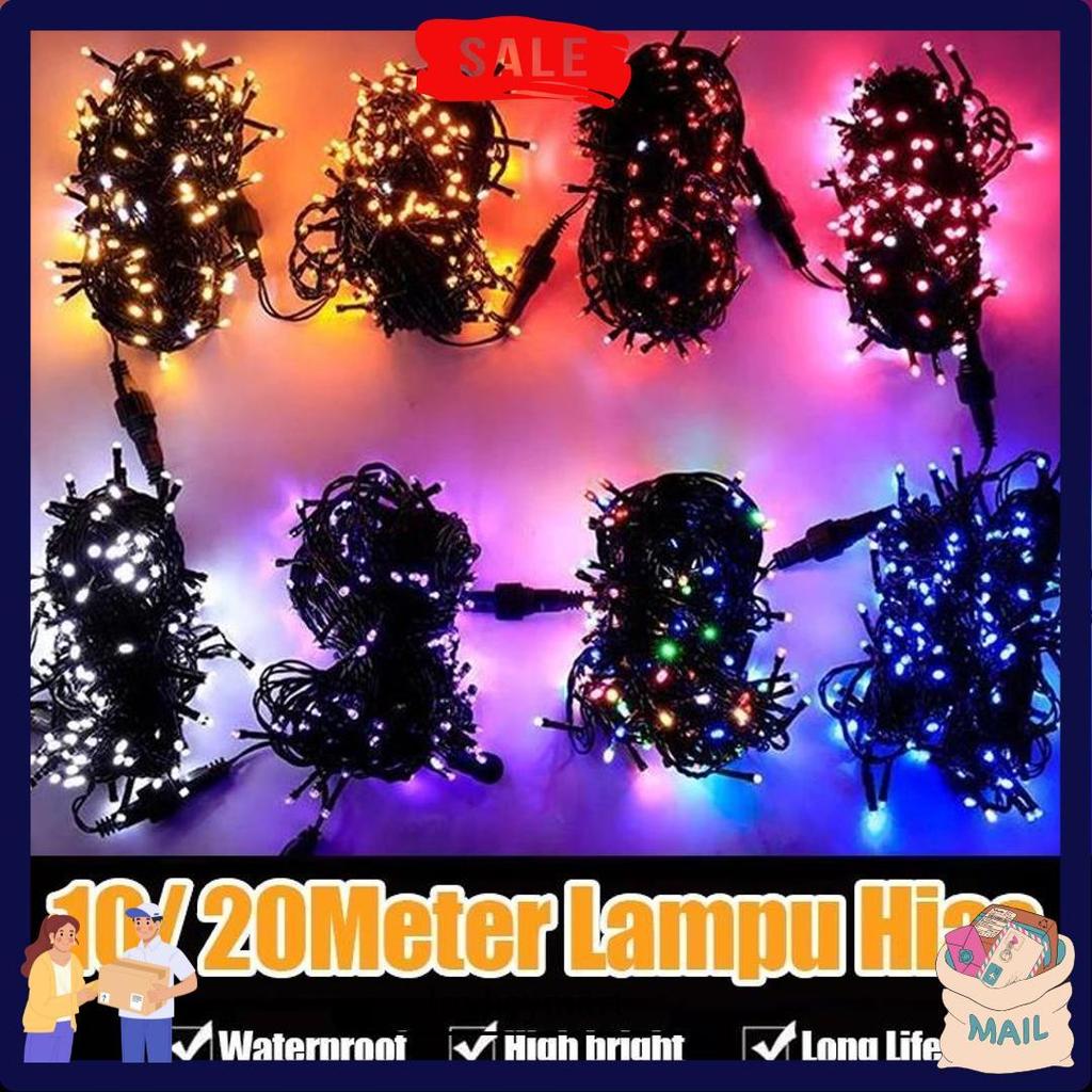 Anbolt Lampu Tumblr Lampu Hias Lampu Natal 10M/20M Warna Warni/ Kuning Lampu Kelap Kelip Anti Air Te