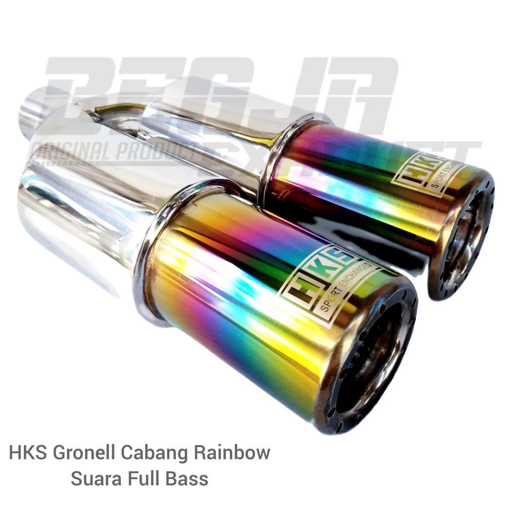 KNALPOT MOBIL RACING HKS GRONEL MINI CABANG RAINBOW UNIVERSAL MOBIL SUARA BASS ADEM