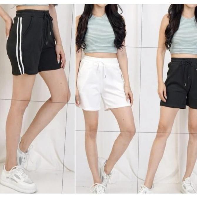 Celana training impor wanita- putih