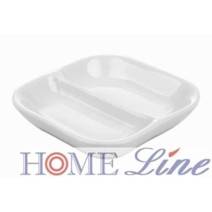 Piring Tempat Sambal Kecap Sekat 2 Keramik Home