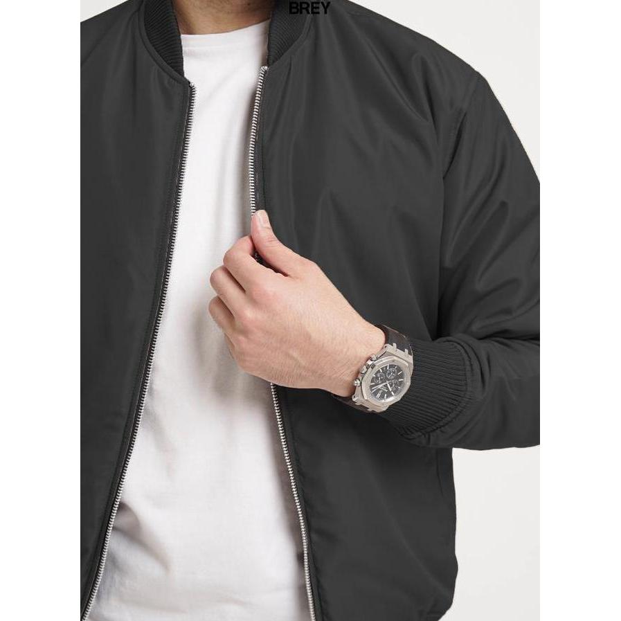 Jaket Pria Bomber Original Hitam Black Jacket Parasut Windbreaker Anti Angin Keren Basic Simple Prem