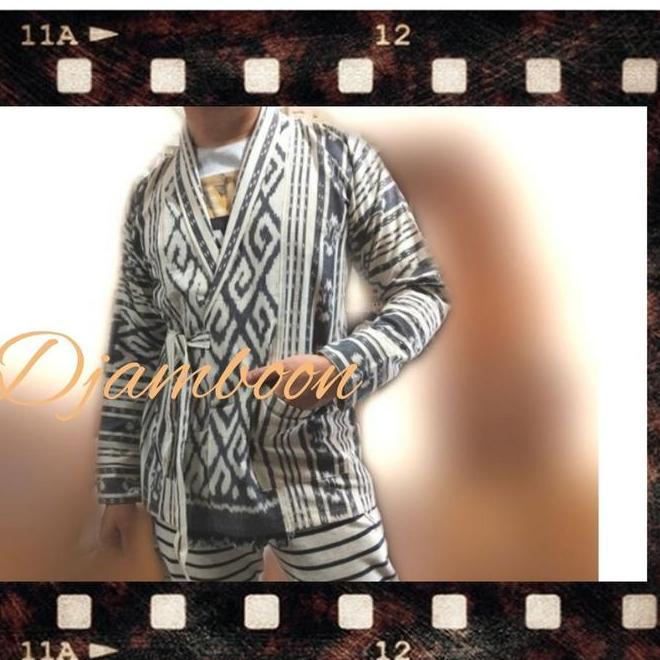 Outer Kimono Pria Tenun Etnik P33 Cardigan Batik