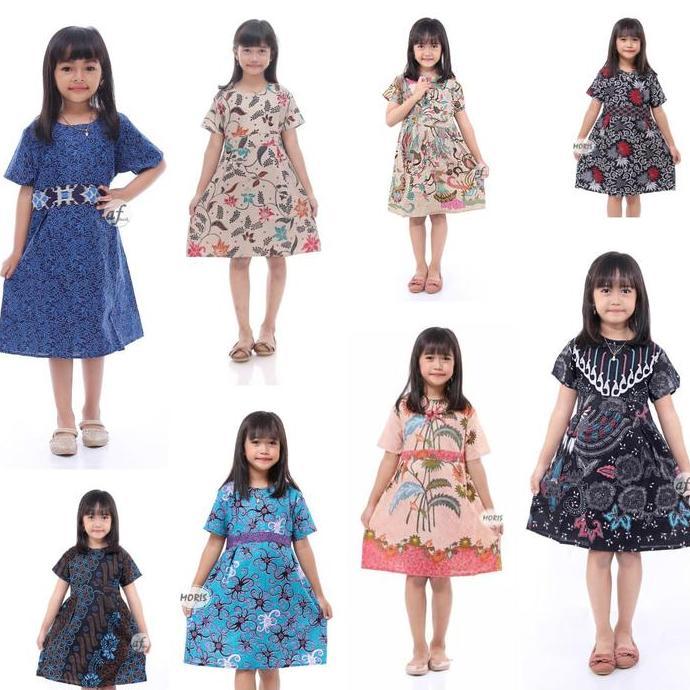 Dress batik anak perempuan - Pakaian Batik Anak Perempuan 2-12 Tahun