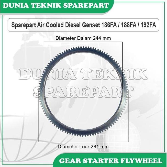 186Fa 188Fa 192Fa Gear Starter Flywheel/ Gigi Starter Roda Gila Genset
