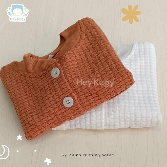 Cardigan Bayi Perempuan New Born / Jaket Anak Cewek Balita Baby Korea Lucu Putih Coklat