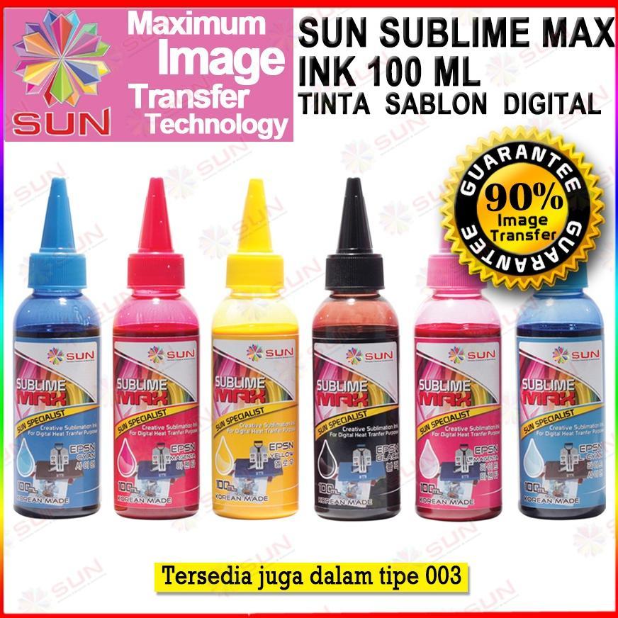 Tinta Epson 664 / 673 Sablon Sublim Photo Korea Terbaik - SUN Sublime Max Ink 100 ml ( transfer ke m