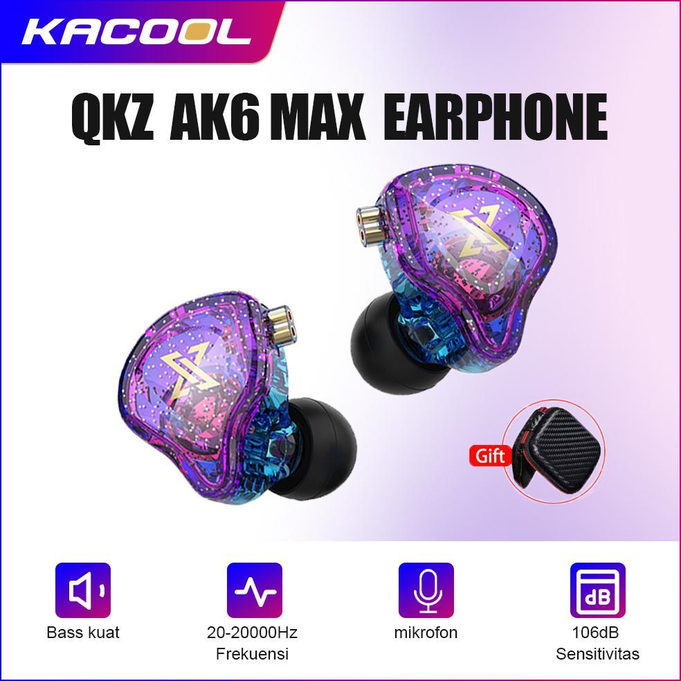 Bekor.sahdiyah - QKZ AK6 MAX In-Ear Monitor Dinamis HiFi Bass Kabel Gaming Headset Dengan Mic Reduks