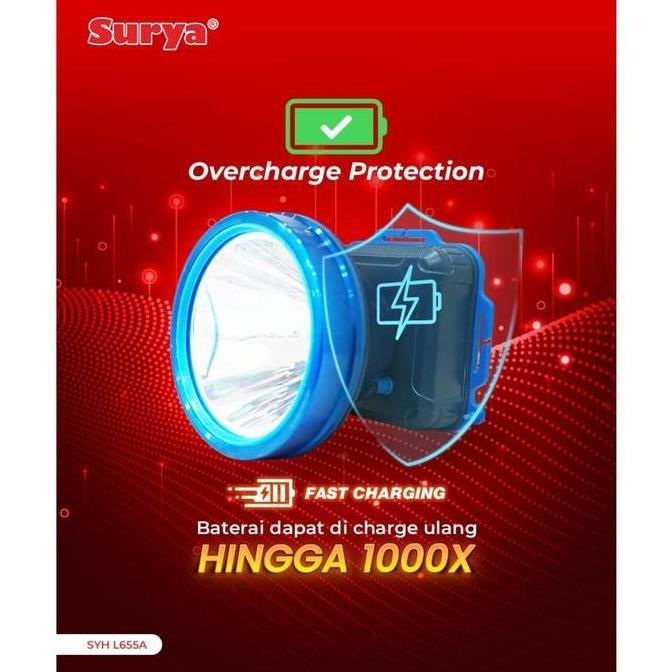 Senter Kepala LED SURYA SYH L655A 65W 65 Watt Headlamp SURYA SYHL655A