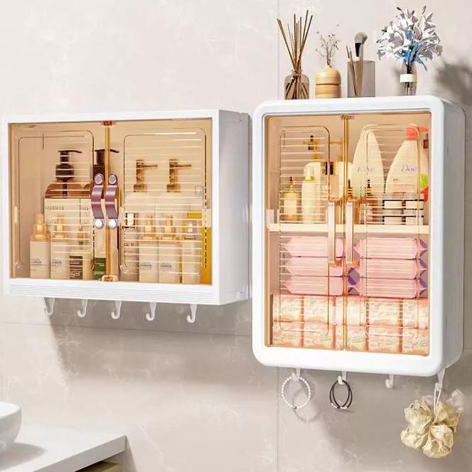 Rak Gantung Dinding Rak Kamar Mandi Rak Dinding Tempel Tertutup Rak Dinding Kamar Mandi Plastik