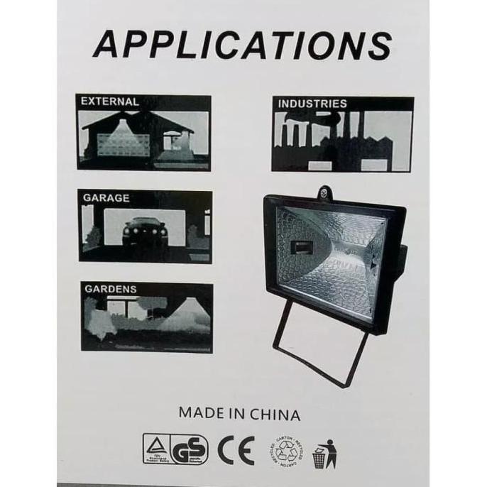 Kap Lampu Halogen 1000 Watt Lampu Sorot Halogen 1000W + Lampu