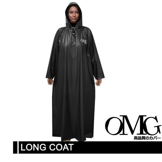 Jas Hujan Muslimah Rok Gamis Jubah Long Coat Wanita PVC OMG Raincoat