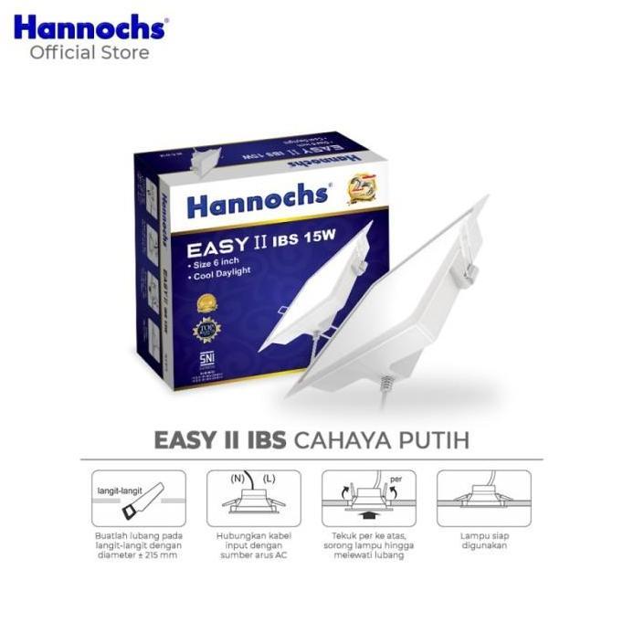Lampu Downlight LED Hannochs EASY II 15W KOTAK IB