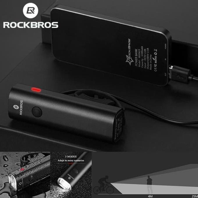 400LM LAMPU DEPAN SEPEDA ROCKBROS YQ-QD400LM ORIGINAL RECHARGEABLE