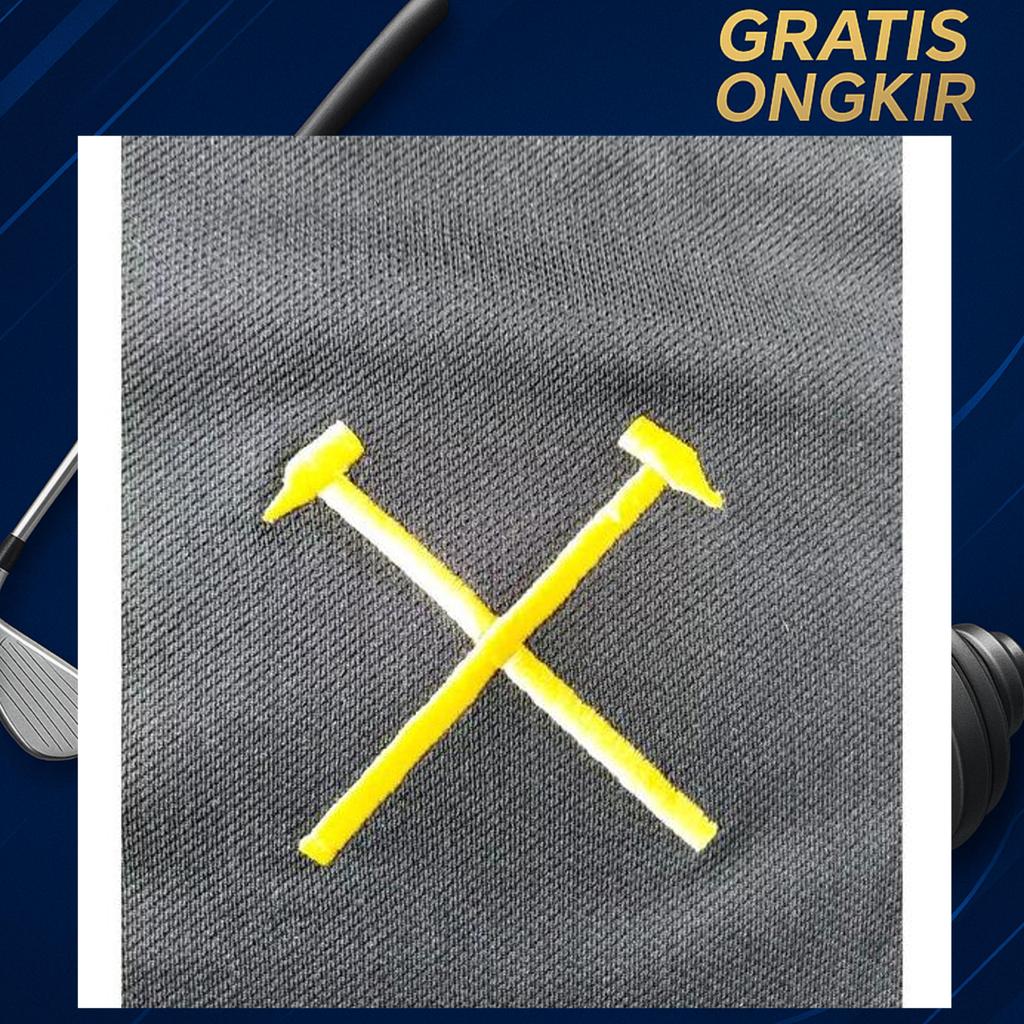 Jersey Retro Westham Black Yellow Gold Size Lengkap S-5Xl Blokecore Vintage Classic