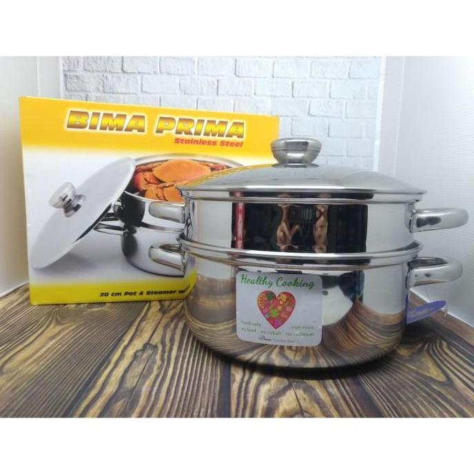 BIMA Panci Kukus Nasi Steamer Rice Cooker Kukusan Dandang Stainless 20