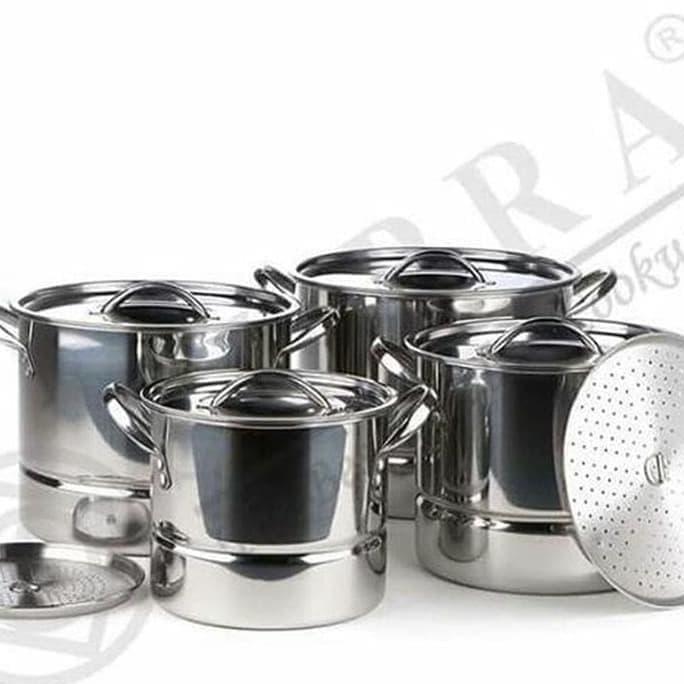 Panci Stockpot Steamer 4 in 1 Supra/ Dandang Stainless Steel