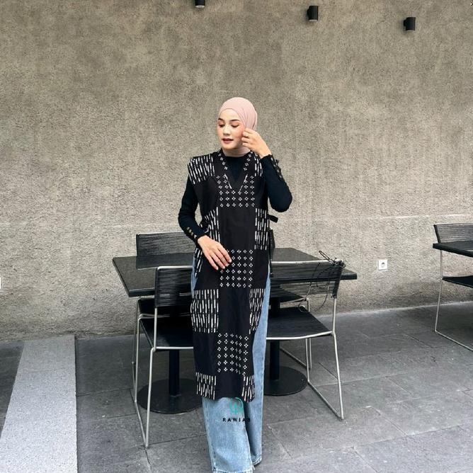 Vest Batik Panjang Premium - Vest Batik (Rompi) [Panjang] Raw Hijab