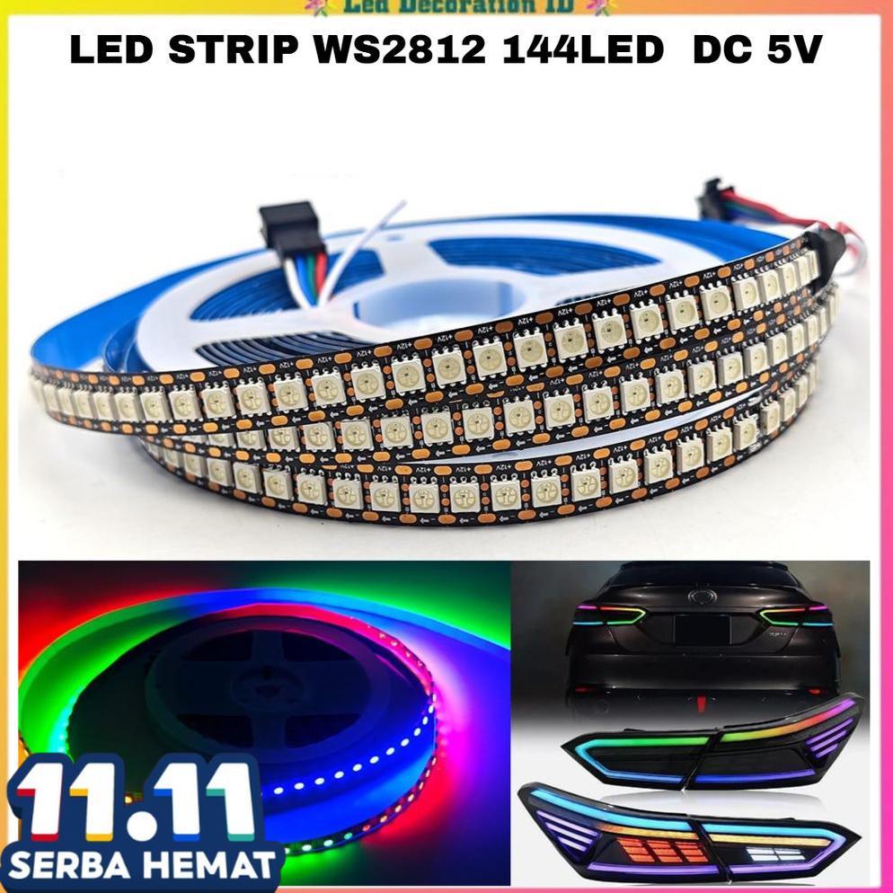 LAMPU LED STRIP DC5V WS2812B 5050 RGB 144L / LAMPU DEKORASI PLAFON / LAMPU CEILING LED RGB
