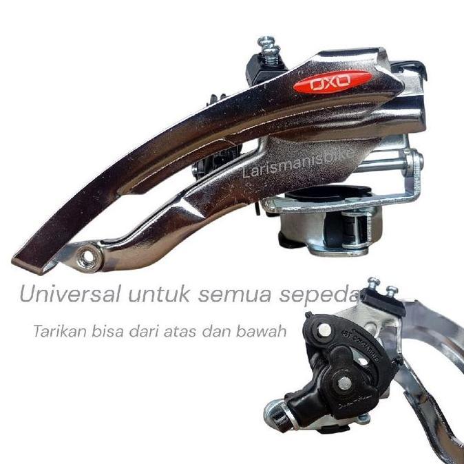 FD kapalan OXO 3 Speed Dual Pull Front Derailleur tarikan atas dan bawah Clamp 28.6 - 34.9