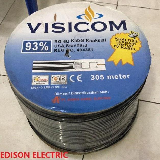 Kabel Antena TV DIGITAL COAXIAL CABLE VISICOM Per Meter RG6U RG-6U