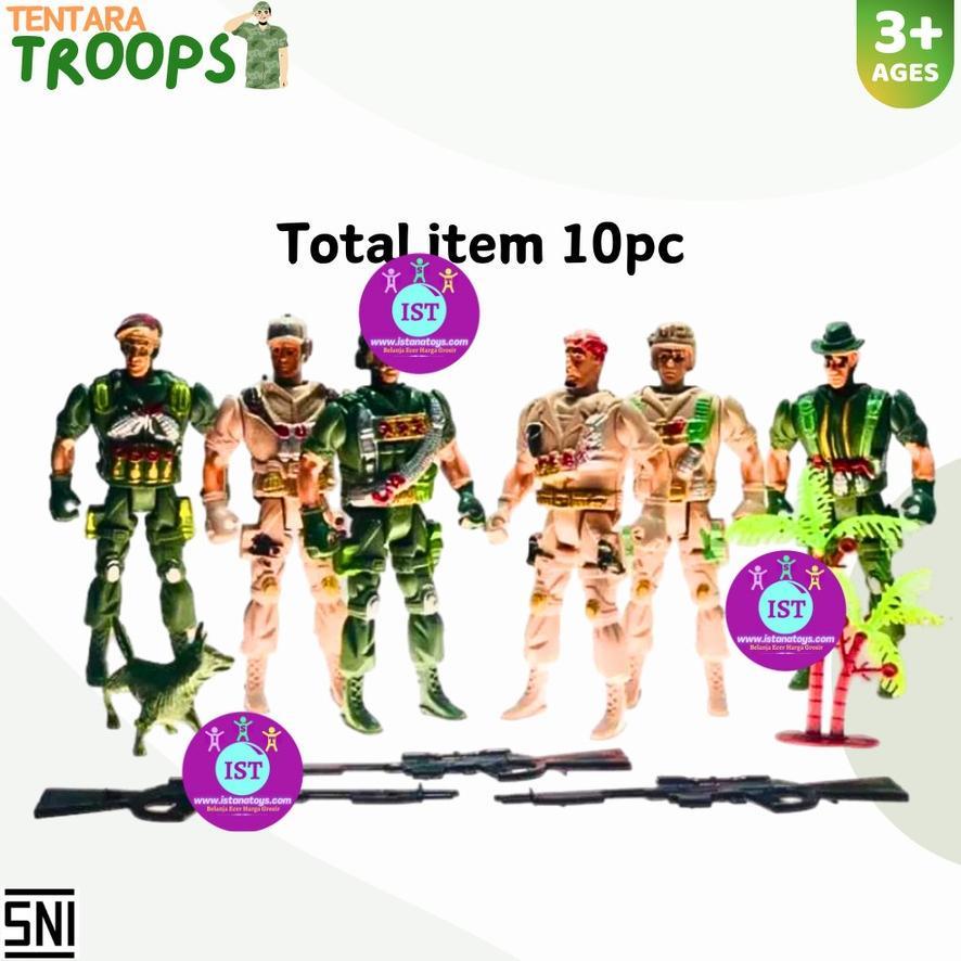 Mainan Action Figure Tentara Militer Set 6 Pcs Mission Combat