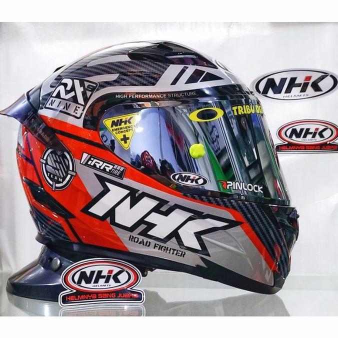 NHK HELM RX9 MOTIF RACER X RED SILVER PAKET GANTENG Terlaris