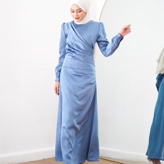 Mahaka Silk  Dress Premium -Dress Burgundy  -Dress Lebaran Terbaru-Bodycon-Dress Mewah Kondangan Mus