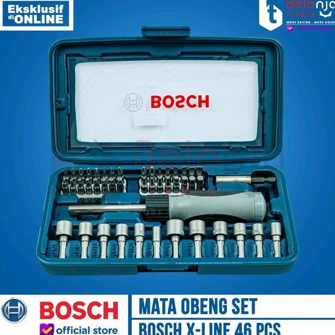 Bosch Screwdriver Set X-line 46 Pcs Mata Obeng Sock Kunci Shock Set [terbaik]
