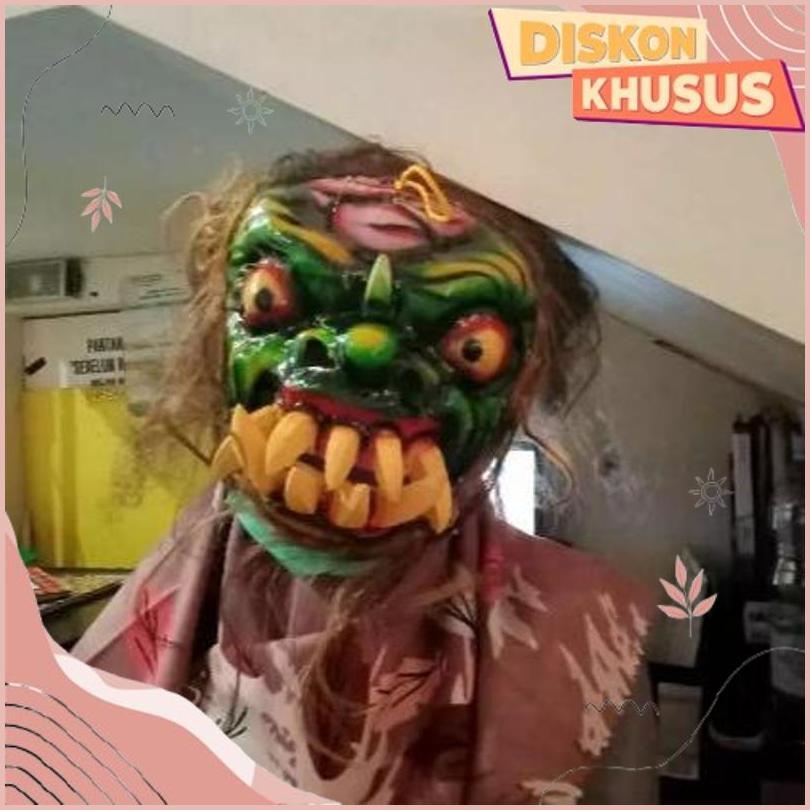 HANYA HARI INI [BISA COD] TOPENG GEDRUK ANAK-ANAK KARAKTER BUTO IJO BAHAN MIKA RAMBUT PANJANG