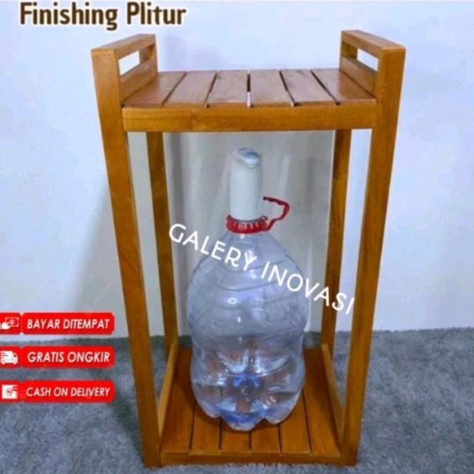 RAK RICE COOKER DAN GALON SERBAGUNA Kayu