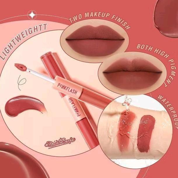 PINKFLASH Duo Lipgloss 2in1 Matte Lipstik