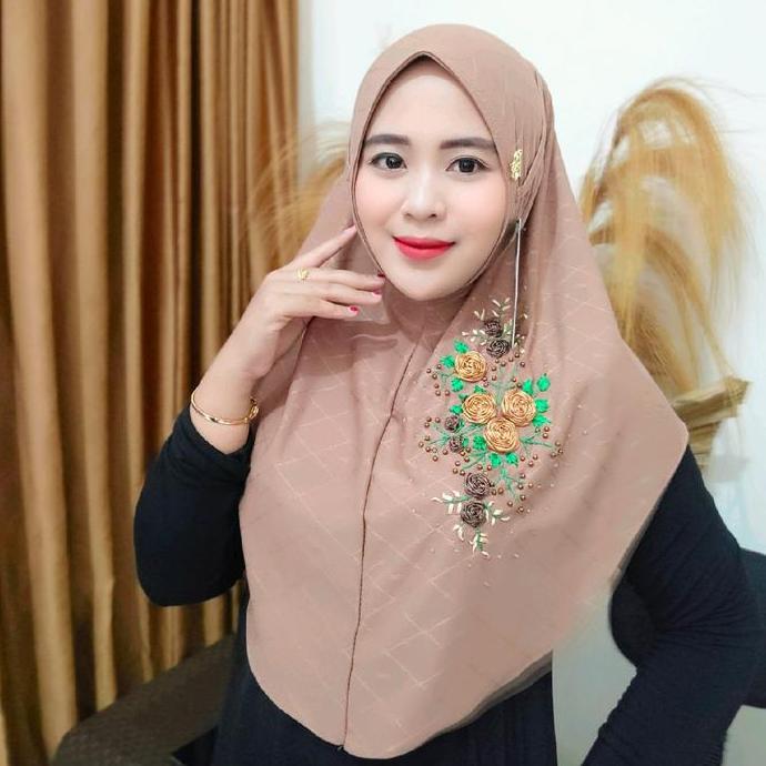 hijab fo alora bergo sulam bunga