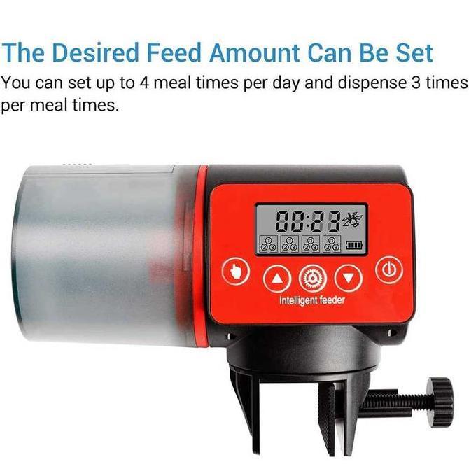DISPENSER MAKANAN IKAN PINTAR OTOMATIS SMART FISH FEEDER DENGAN PENGATURAN WAKTU DAN KAPASITAS BESAR
