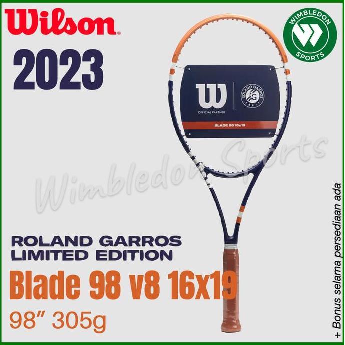 Raket Wilson Blade 98 16x19 v8 Roland Garros 2023 / Wilson Blade 98 RG