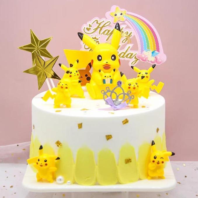 Promo FIGURE POKEMON PIKACHU ISI 6 TOPPER CAKE POKEMON/FIGURE ACTION POKEMON COD