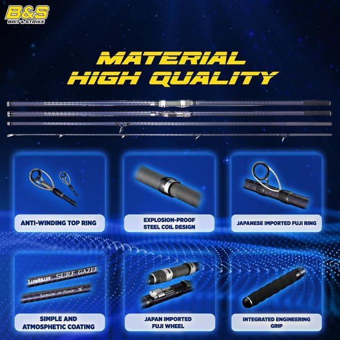 elimasanuk - lurekiller surf gazer 4.2m joran pancing hi-power x spiral fuji dps