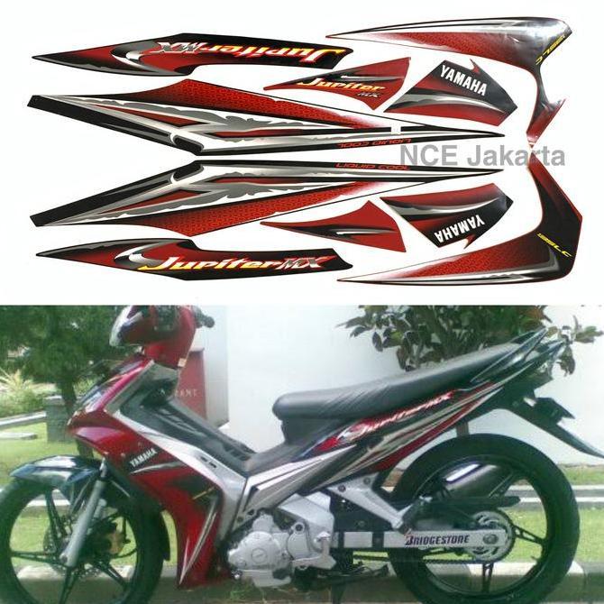 DS135 - STIKER STRIPING JUPITER MX 2007 MERAH HITAM